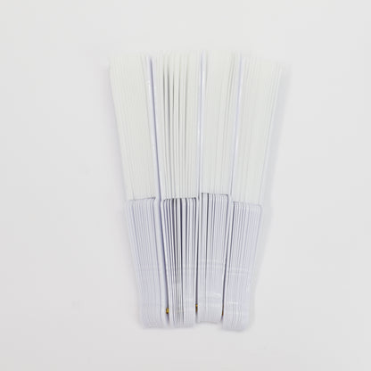 White On White Hand Held Folding Fan JF6323-19! (12PC)