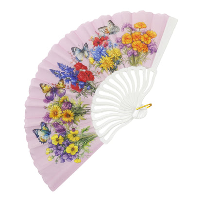 Butterfly Floral Handheld Folding Fan FN0445 (12PC)