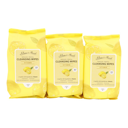 Vitamin Cleansing Makeup Remover Wipes MIT011. (6PK)