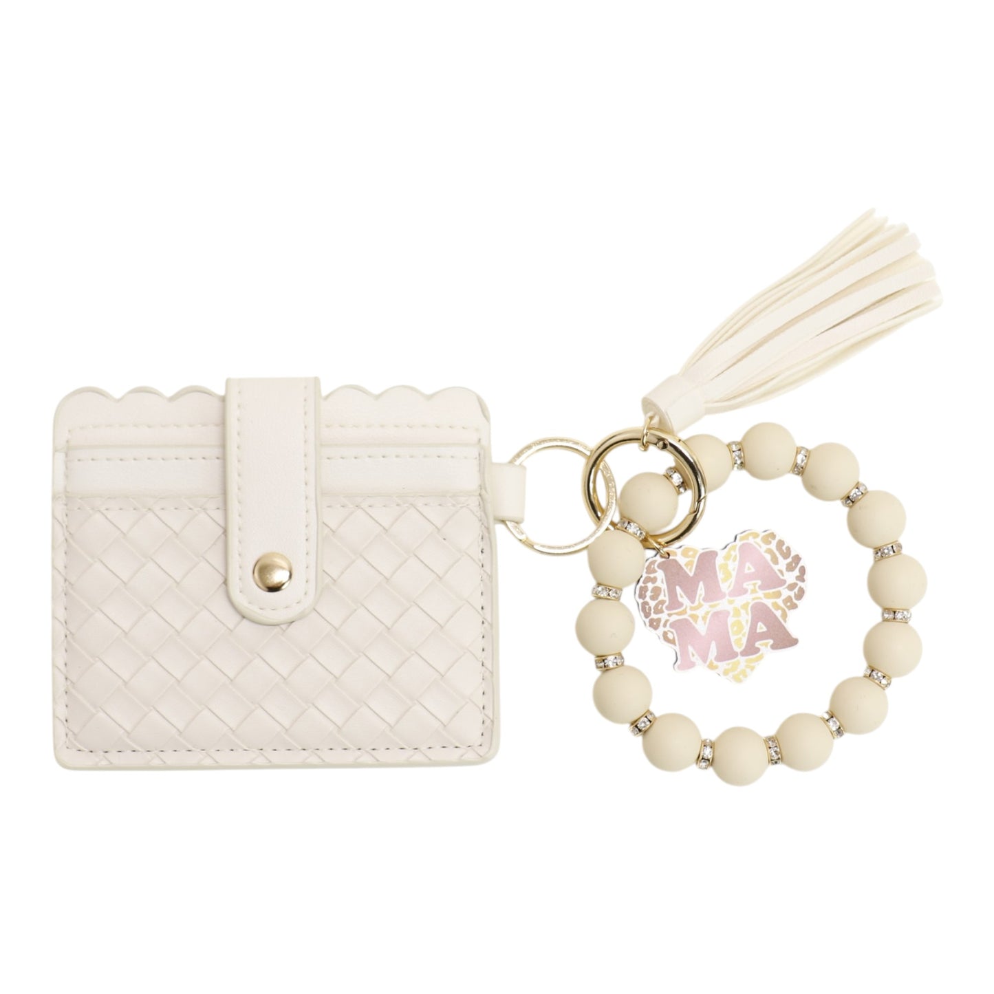 Silicone Bracelet with Multi Color Leather Wallet Tassel JB6126-22 12PC)