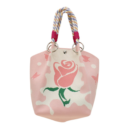 Rose Pattern Women's Knitted Bucket Bag JB6316-2 (3PC)