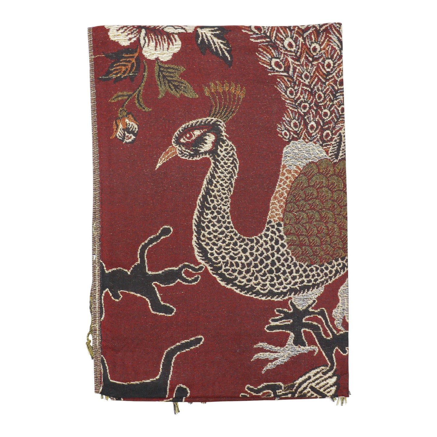 Metallic Pashmina Peacock Pattern SCF31105-11. (12PC)