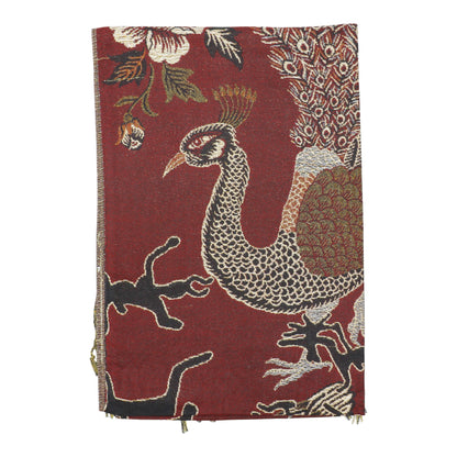 Metallic Pashmina Peacock Pattern SCF31105-11. (12PC)