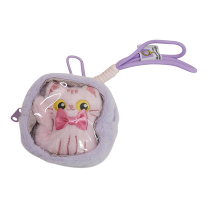 Cute Black Cat With Pink Ribbon Hanging Pendant Coin Purse SS6302-1 (12)