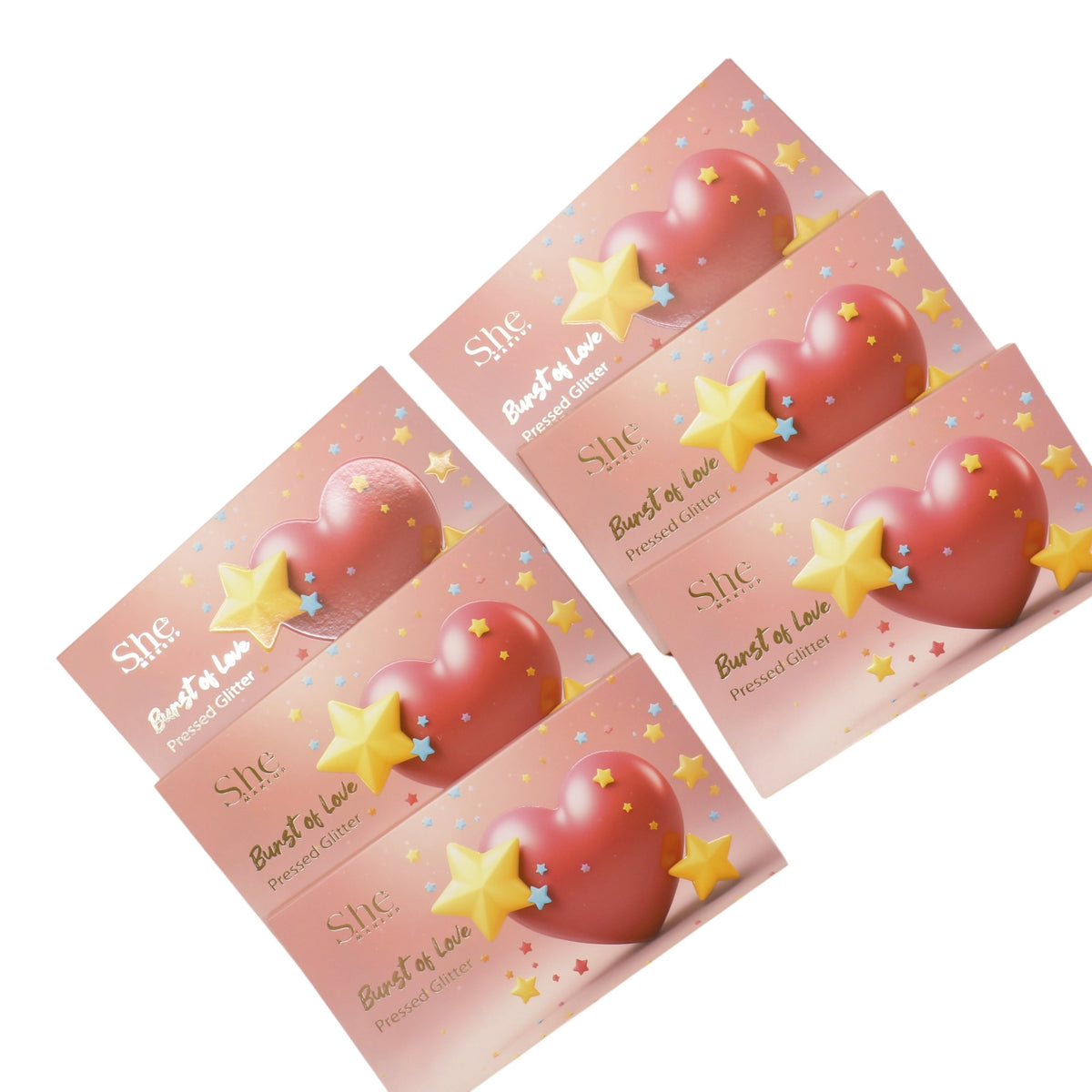 S. He 18 Color Pressed Glitter Palette PG02 (6PK)