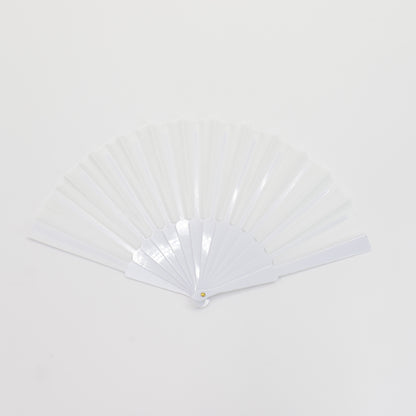 White On White Hand Held Folding Fan JF6323-19! (12PC)