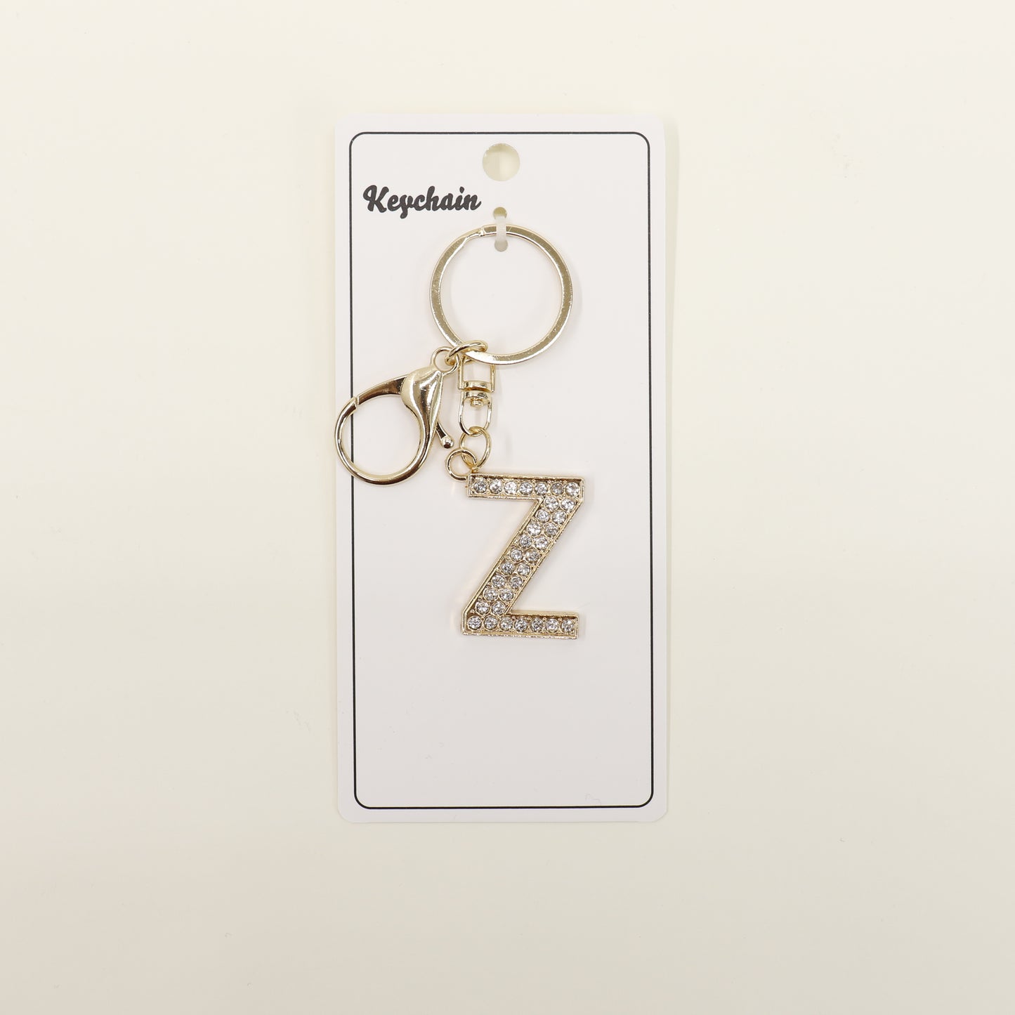 Rhinestone Alphabet Initial Letter Key Chain SS51011-32. (12PC)