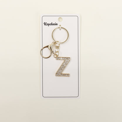 Rhinestone Alphabet Initial Letter Key Chain SS51011-32. (12PC)