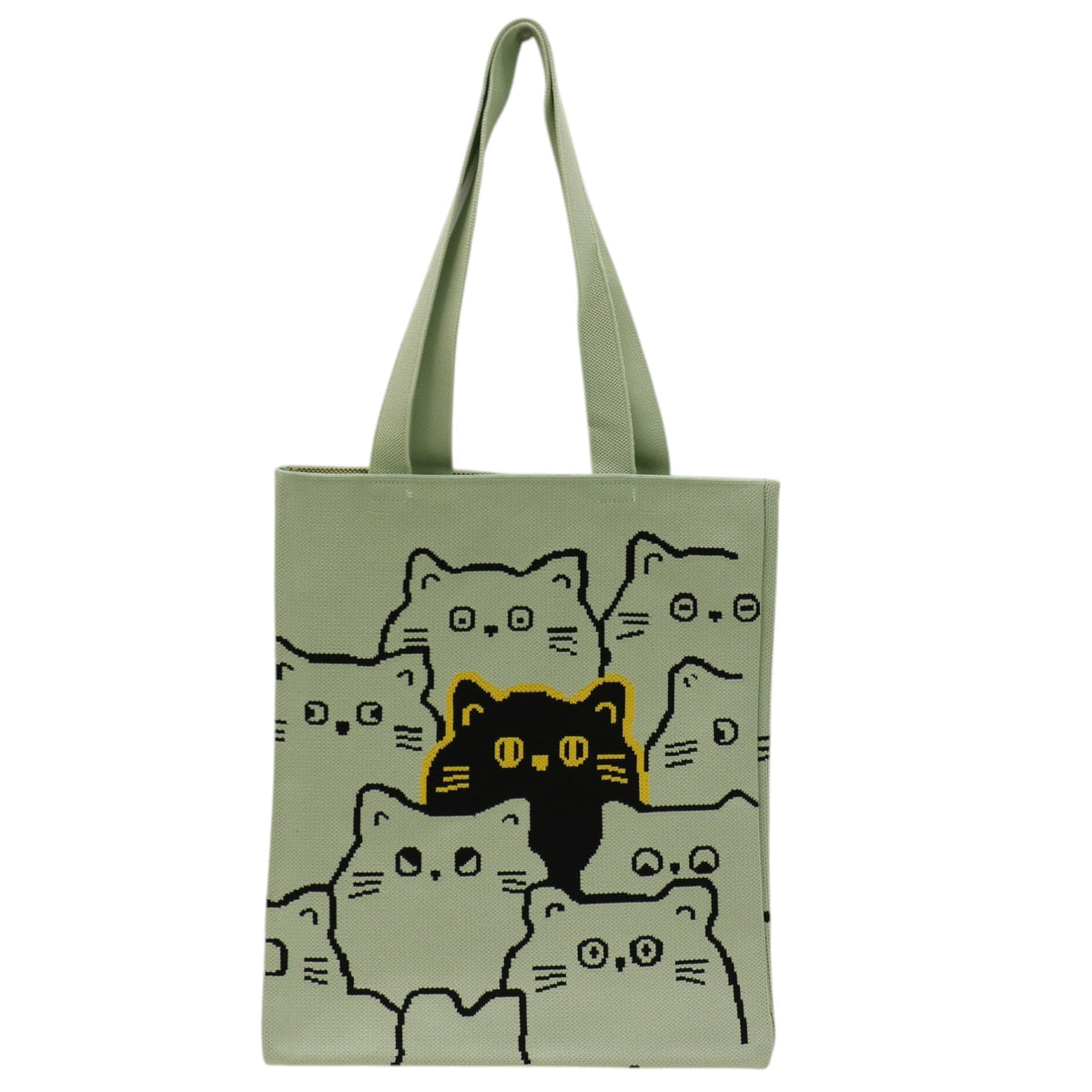 Cute Cat Pattern Knitted Tote Shoulder Bag JB6711-1! (12PC)