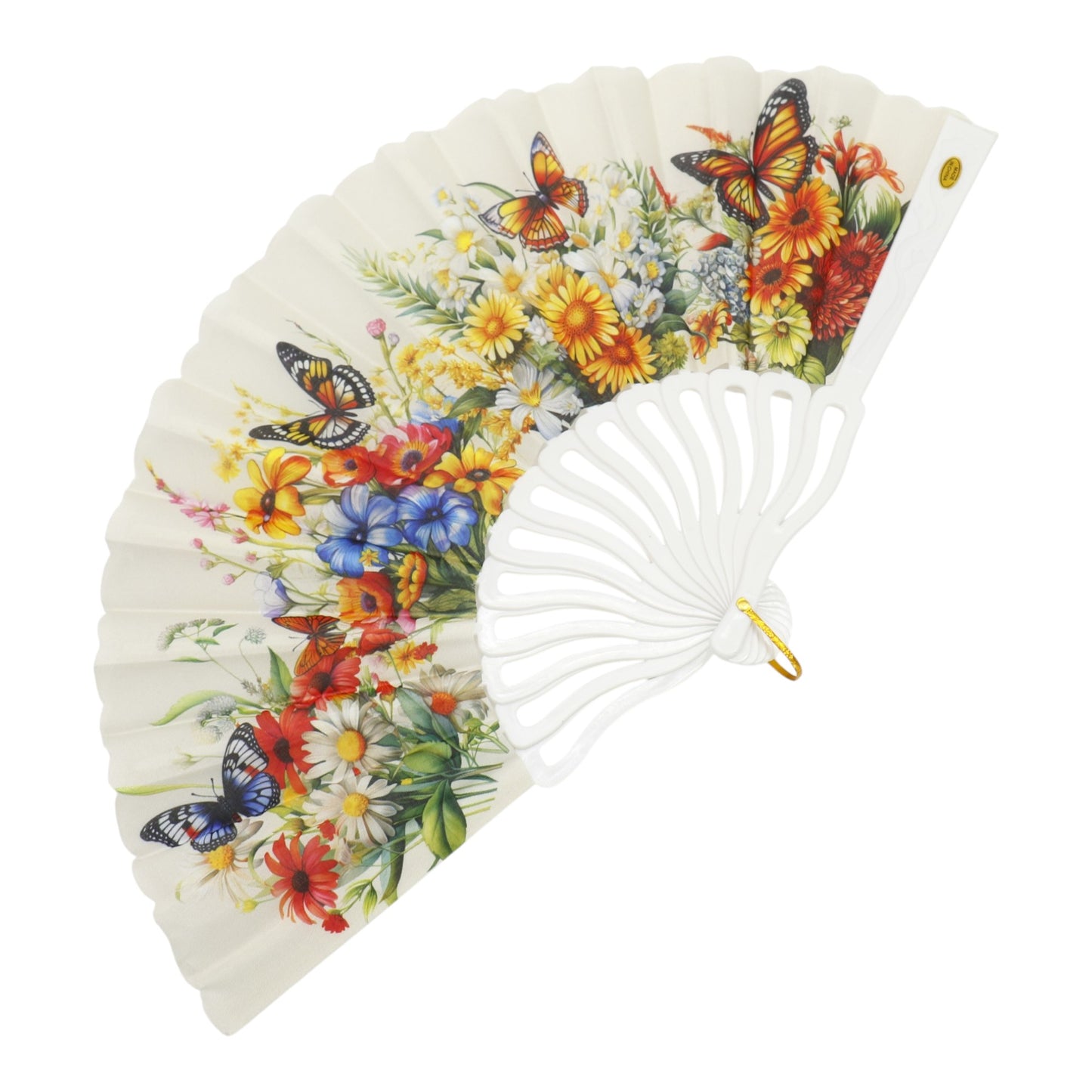Butterfly Floral Handheld Folding Fan FN0445 (12PC)
