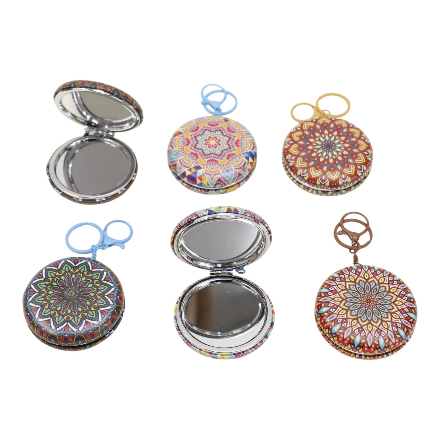Mandala Round Mirror Key Chain JM6402-2 (12PC)