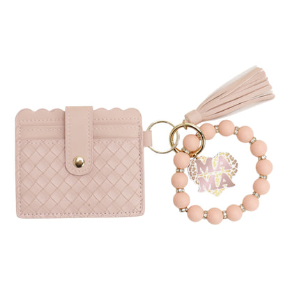 Silicone Bracelet with Multi Color Leather Wallet Tassel JB6126-22 12PC)