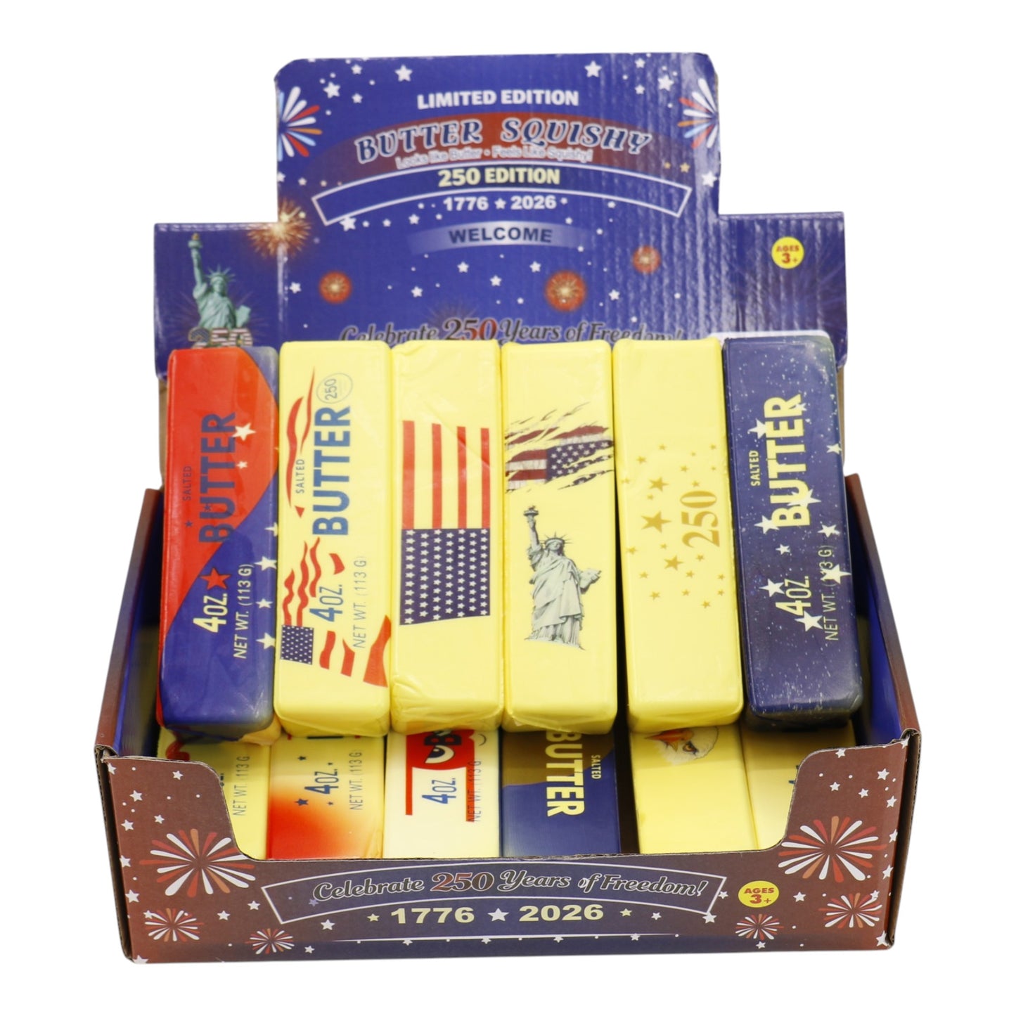 250th Patriotic USA Butter Soft Slow Rising Foam Squishy JT6506-24 (12PC)