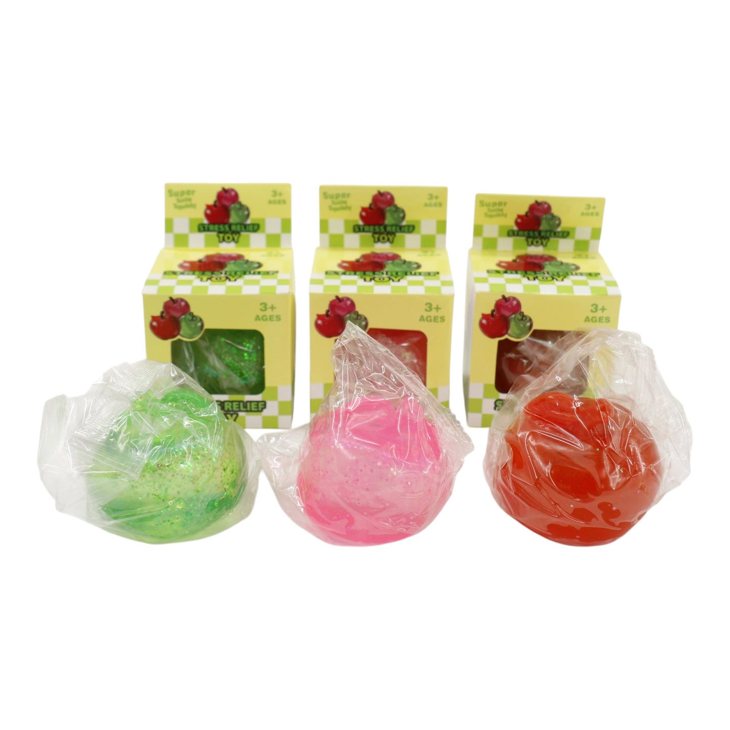 Glitter Apple Maltose Squishy Toy JT6609-15 (12PC)