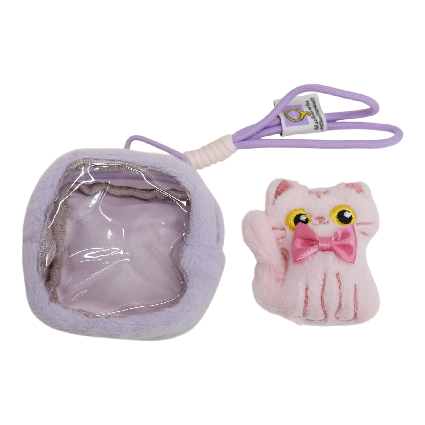 Cute Black Cat With Pink Ribbon Hanging Pendant Coin Purse SS6302-1 (12)