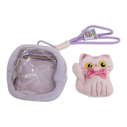Cute Black Cat With Pink Ribbon Hanging Pendant Coin Purse SS6302-1 (12)