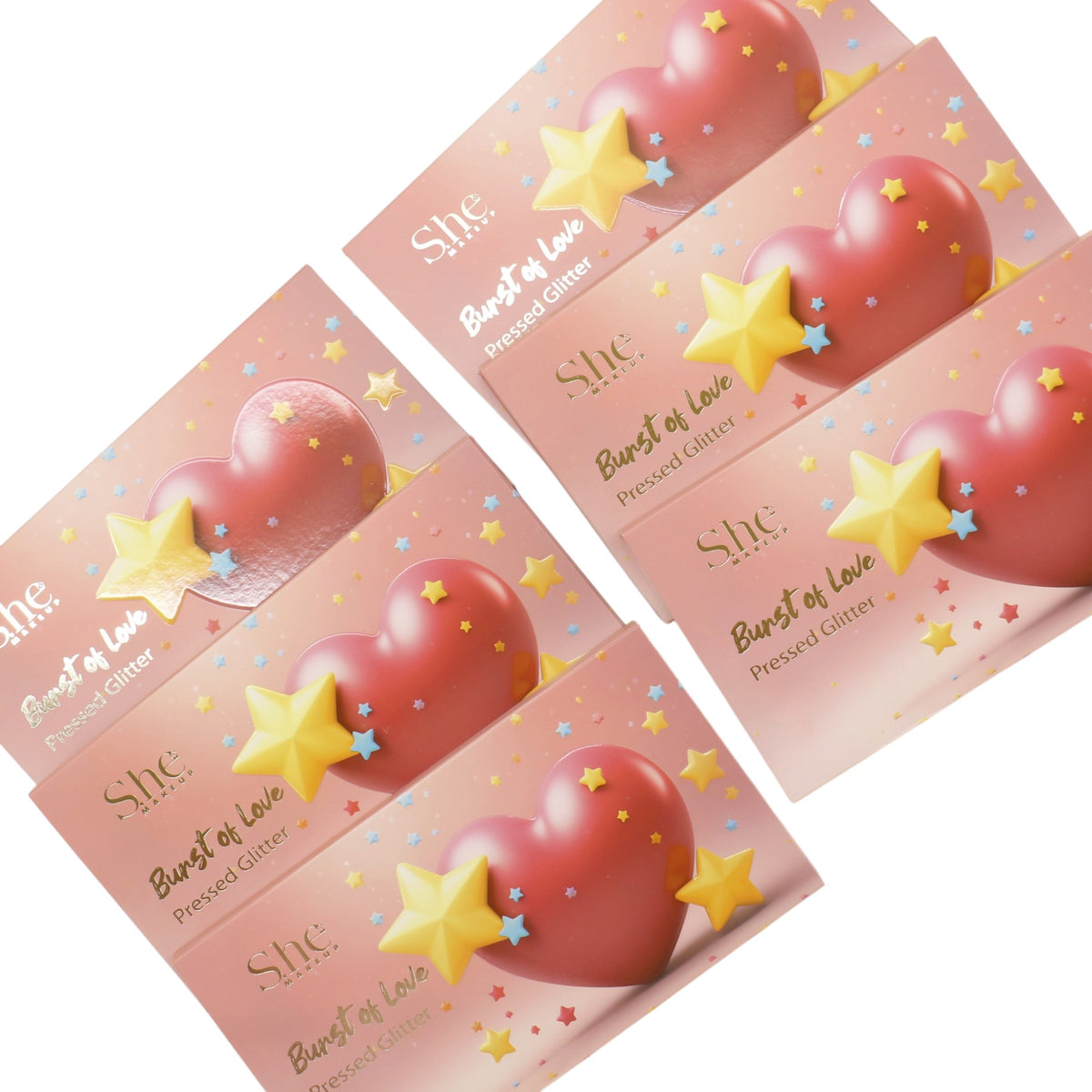 S. He 18 Color Pressed Glitter Palette PG02 (6PK)