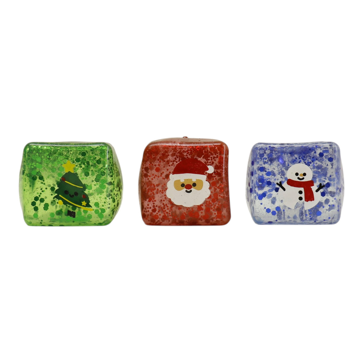 Christmas Glitter Cube Squishy Toy SS6821-9 (12PC)