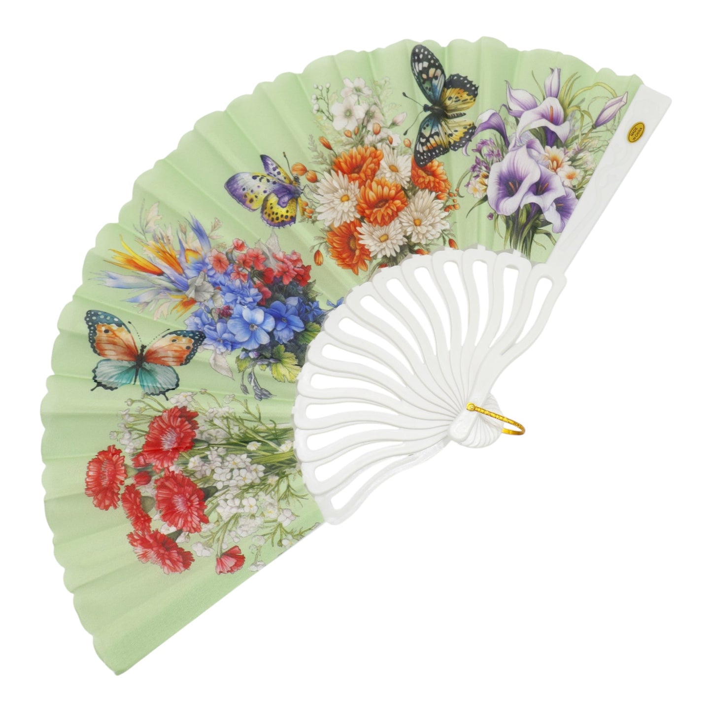 Butterfly Floral Handheld Folding Fan FN0445 (12PC)