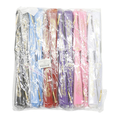 Colorful Butterfly Floral Glitter Handheld Folding Fan FNSZ-01 (12PC)