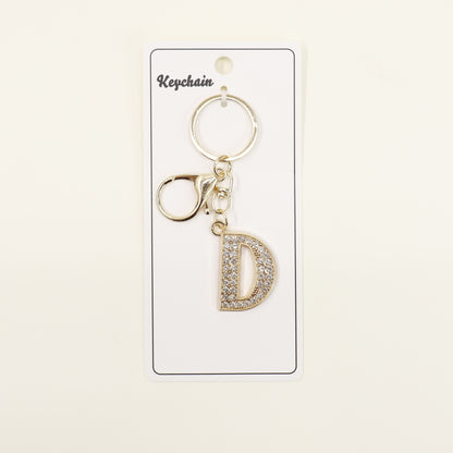 Rhinestone Alphabet Initial Letter Key Chain SS51011-32. (12PC)