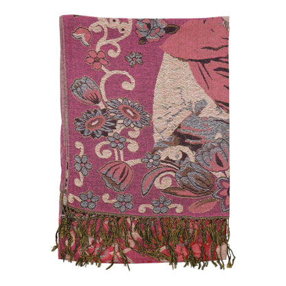 Metallic Pashmina Frida Kahlo SCF4814-1. (12pc)