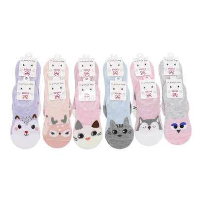 Women's Cute Animal Cartoon Fake Socks SS3208-108. (12PC)