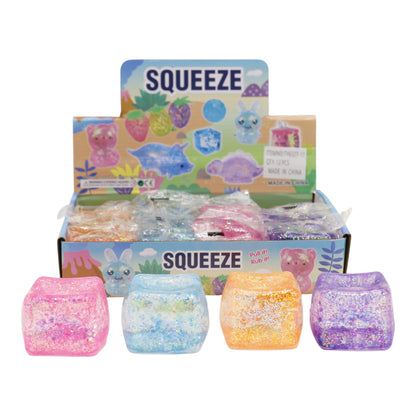 Iridescent Glitter Cube Maltose Putty Filled Squishy TY6327-11 (12PC)
