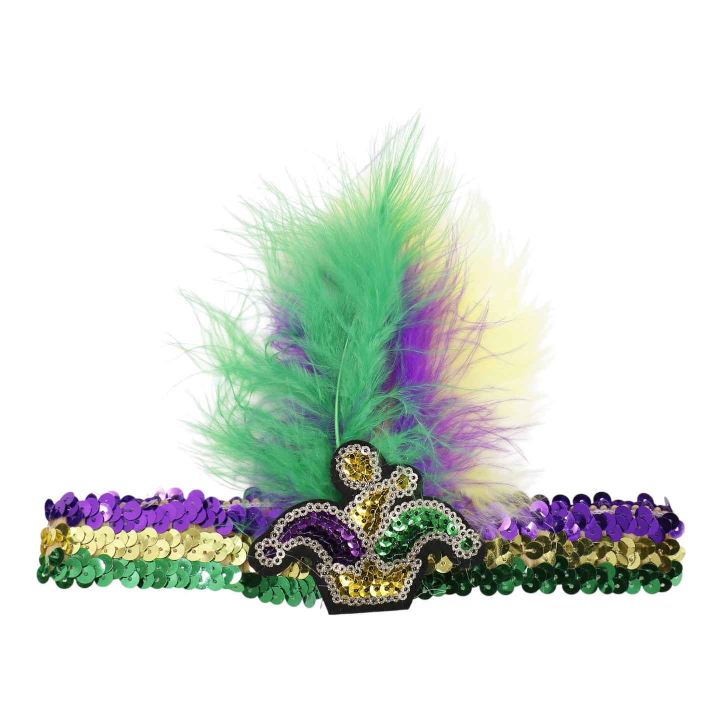 Mardi Gras Feather Headband SS51109-1. (12PC)