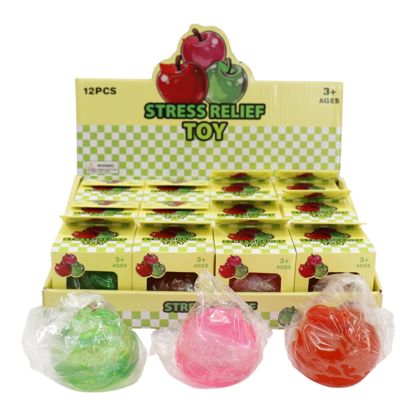 Glitter Apple Maltose Squishy Toy JT6609-15 (12PC)
