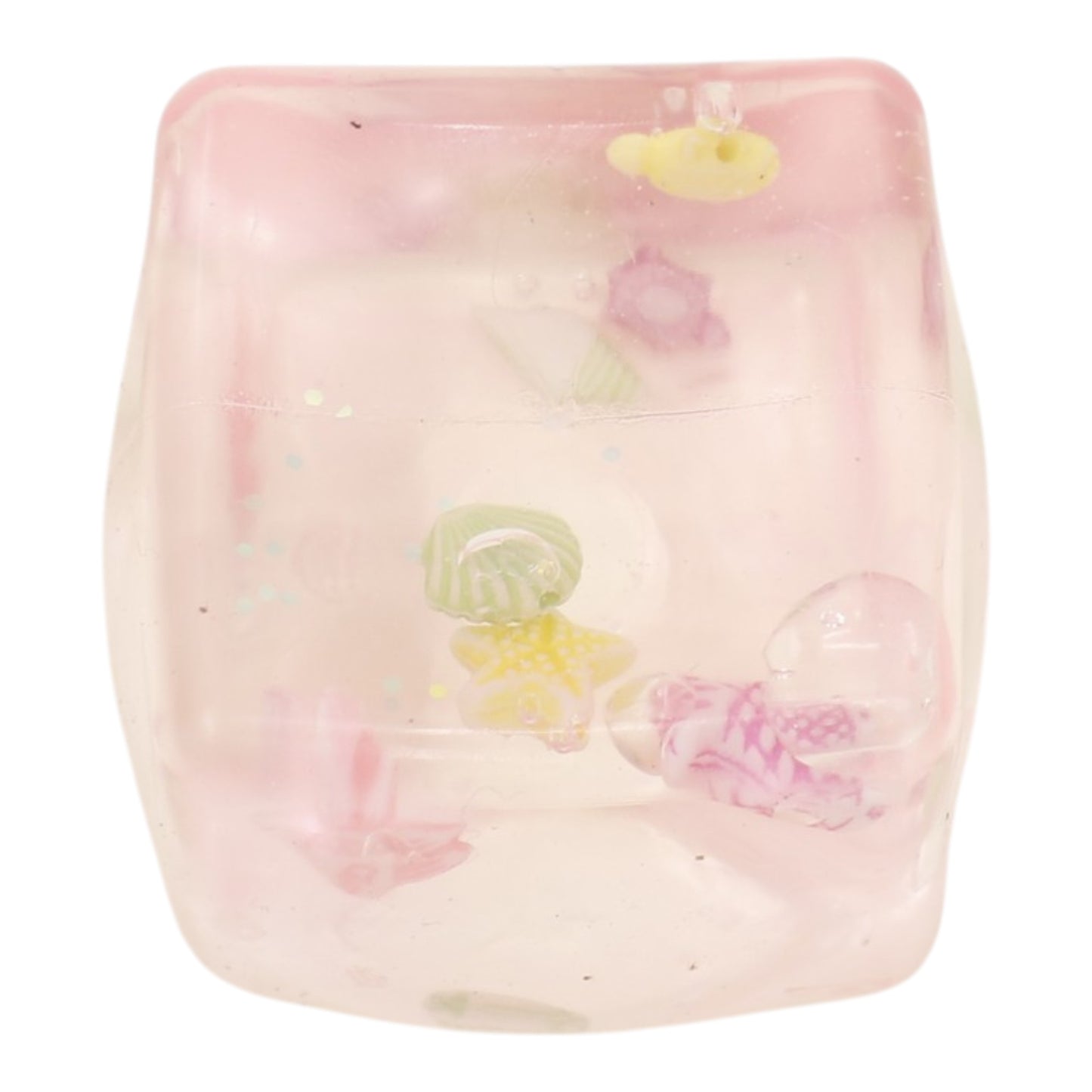 Cube Fidget Squishy Filled With  A Clear Ocean Scene Squishy Ball Toy JT6608-6 (12PC)
