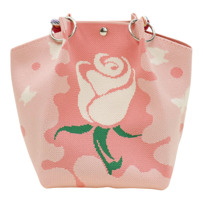 Rose Pattern Women's Knitted Bucket Bag JB6316-2 (3PC)