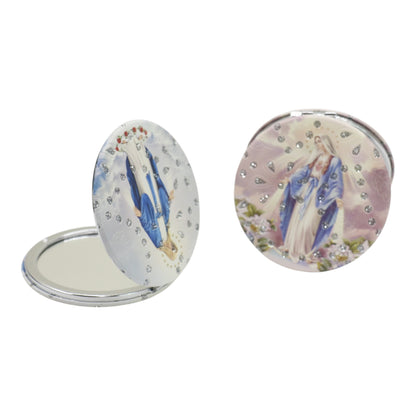 Religious Glitter Circular Compact Makeup Mirror JM6423-1 (12PC)