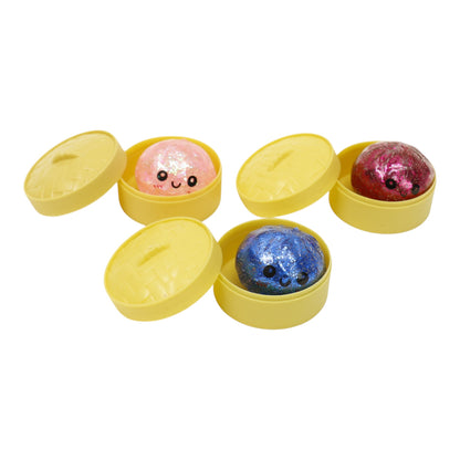 Mini Glitter Gel Bead Squishy Dumpling With Steamer SQ6606-3. (12PC)