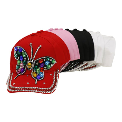 Bling Rhinestone Rainbow Butterfly Baseball Cap HA6323-32. (12PC)