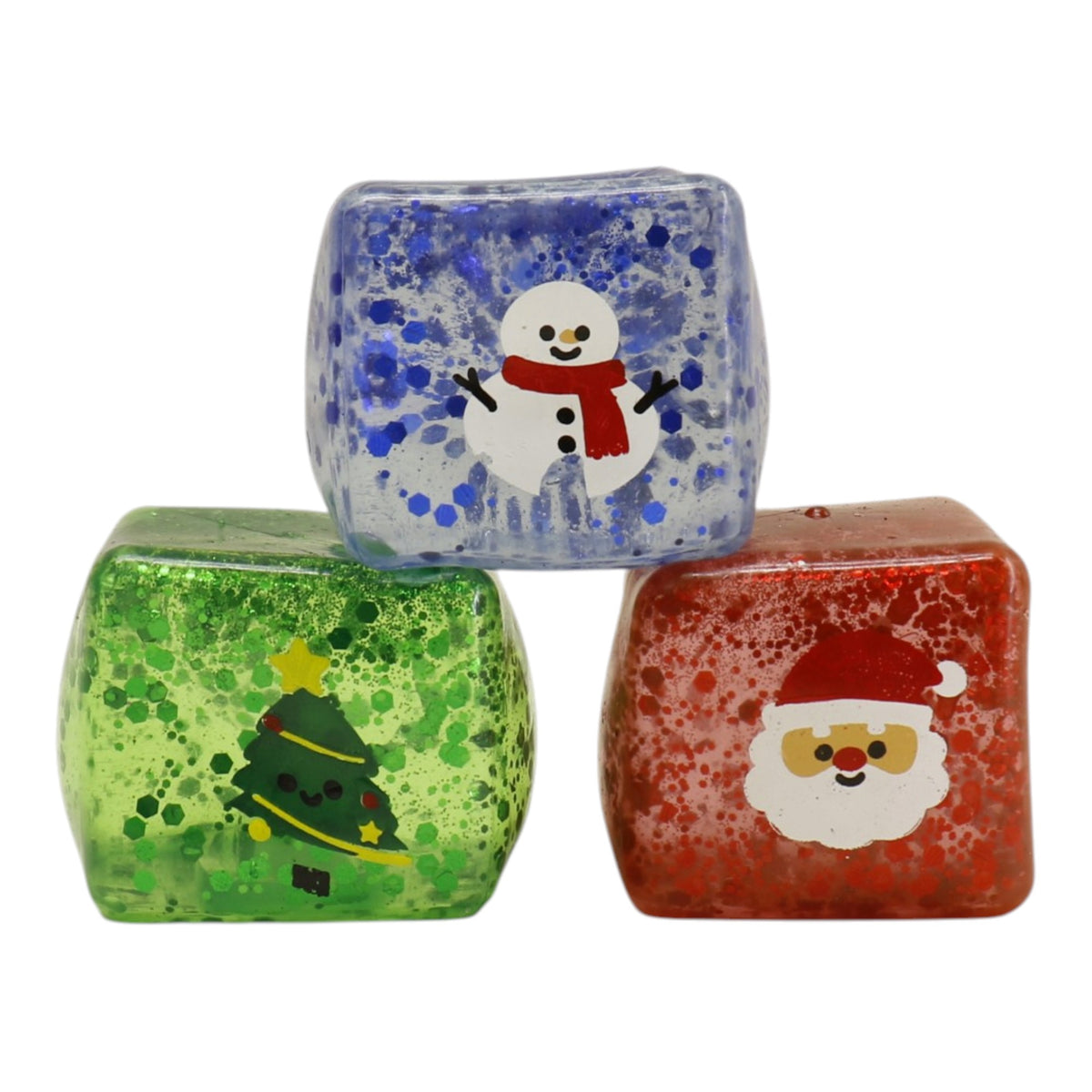 Christmas Glitter Cube Squishy Toy SS6821-9 (12PC)