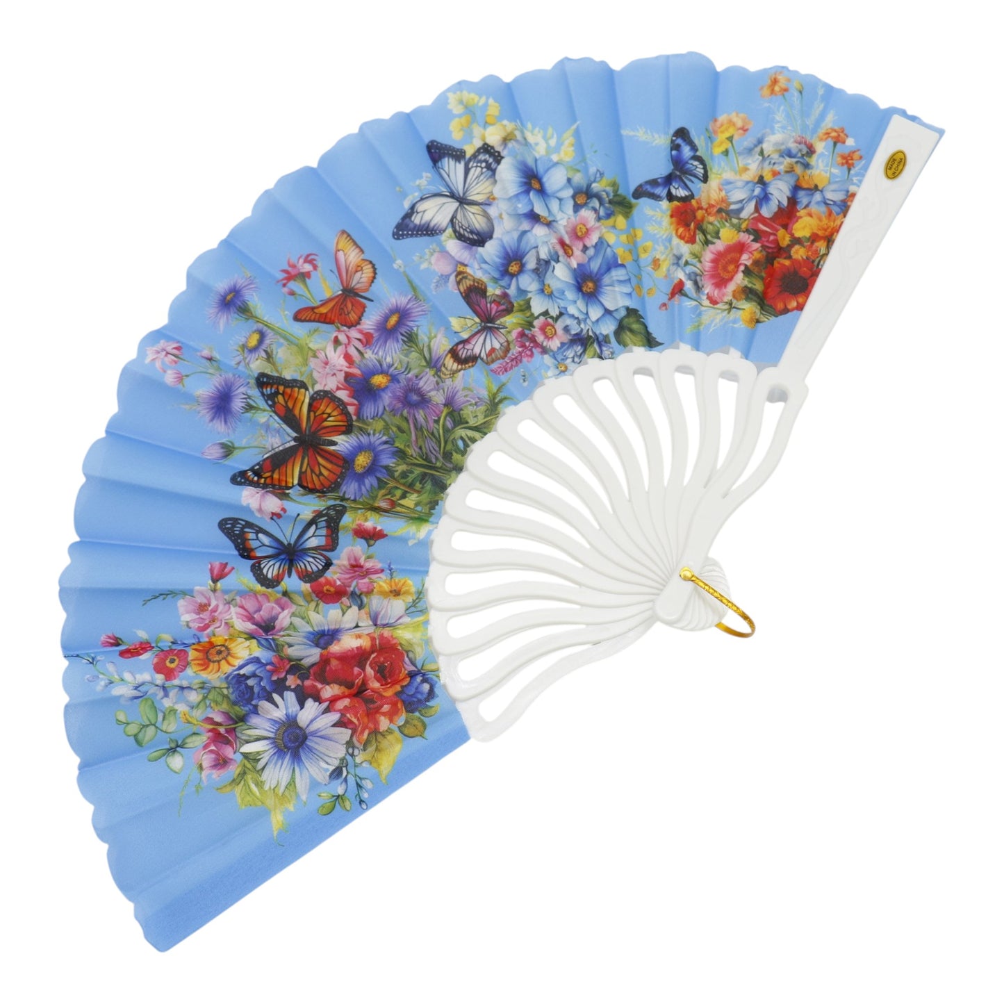 Butterfly Floral Handheld Folding Fan FN0445 (12PC)
