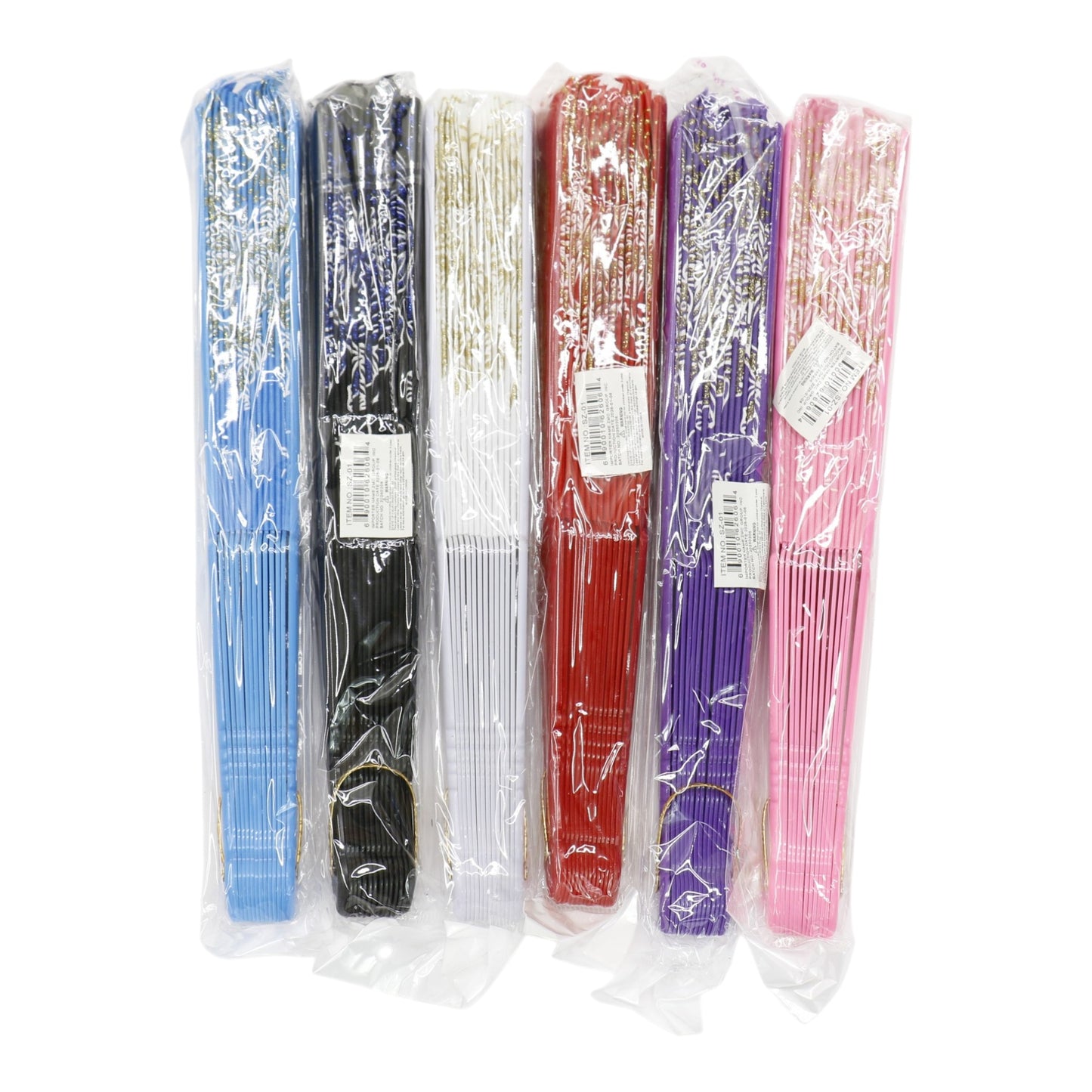 Colorful Butterfly Floral Glitter Handheld Folding Fan FNSZ-01 (12PC)