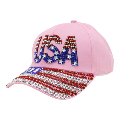 American Flag Rhinestone Studded CAP HA6323-6 (12PC)