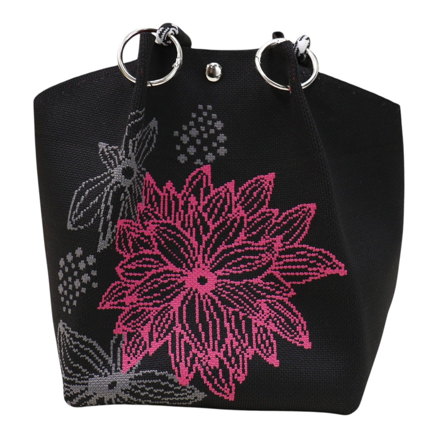 Floral Pattern Women's Knitted Bucket Bag JB6122-2 (12PC)