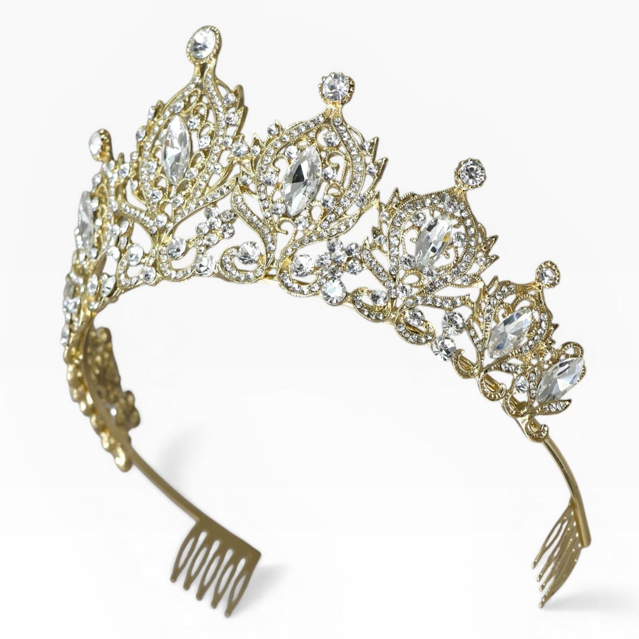 Crystal Tiara Crown HT0933 (2PC)
