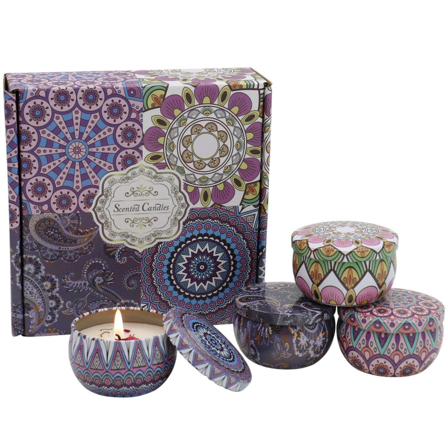 Bohemia 4pcs Fragrance Scented Candle AC5113-2 (3Pack)