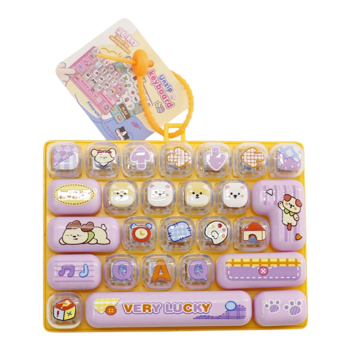 Cartoon 26 Key Stress Relief Button Keyboard Keychain Toy Y16-2 (12)