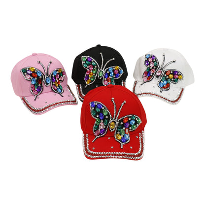 Bling Rhinestone Rainbow Butterfly Baseball Cap HA6323-32. (12PC)