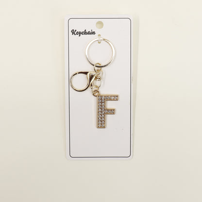 Rhinestone Alphabet Initial Letter Key Chain SS51011-32. (12PC)