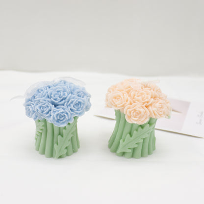 Rose Bouguet Scented Mix Color Candle SS41106-35.. (12PC)