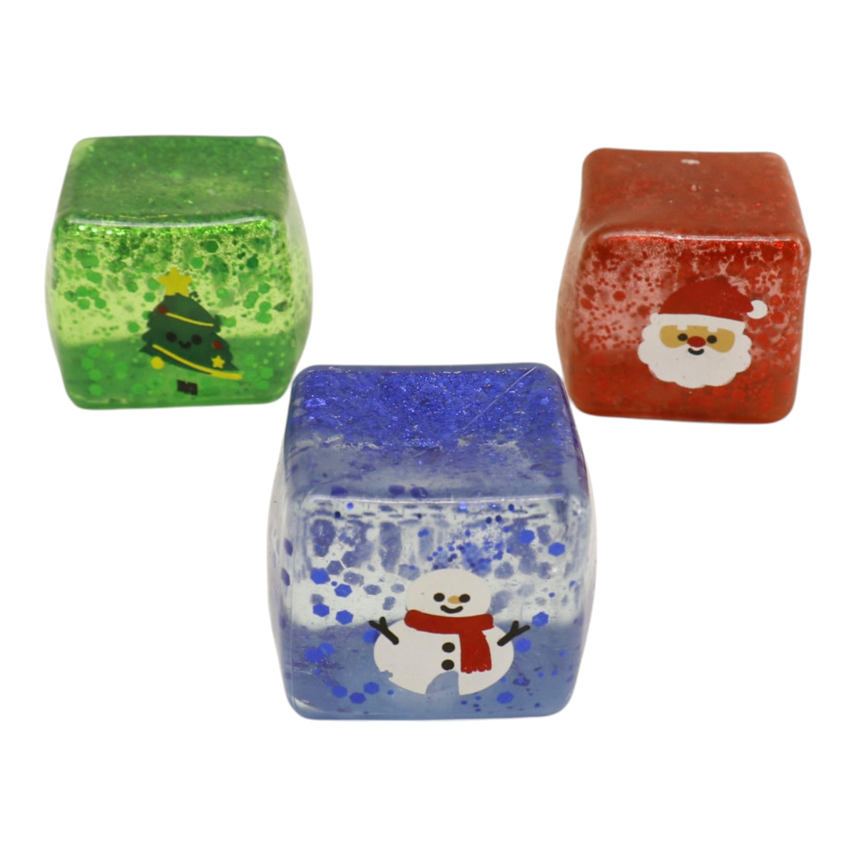 Christmas Glitter Cube Squishy Toy SS6821-9 (12PC)