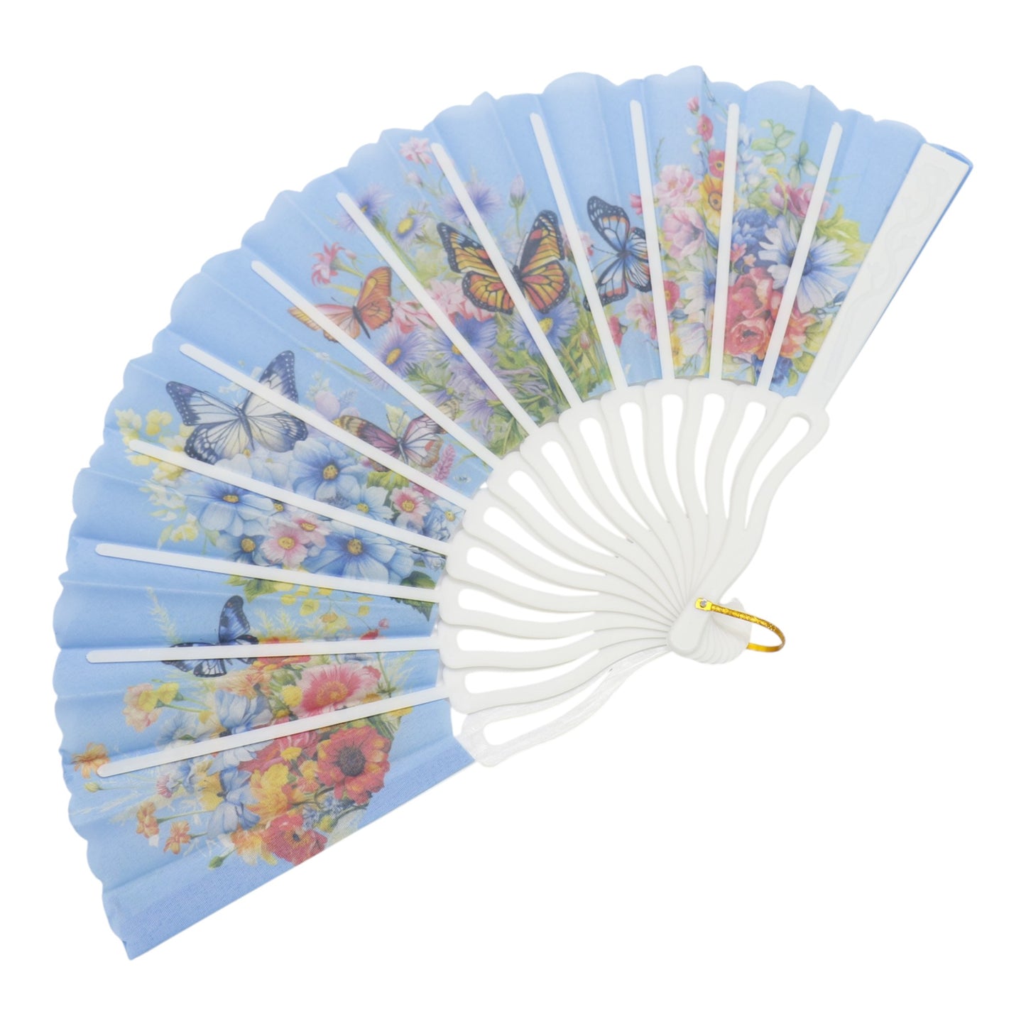Butterfly Floral Handheld Folding Fan FN0445 (12PC)