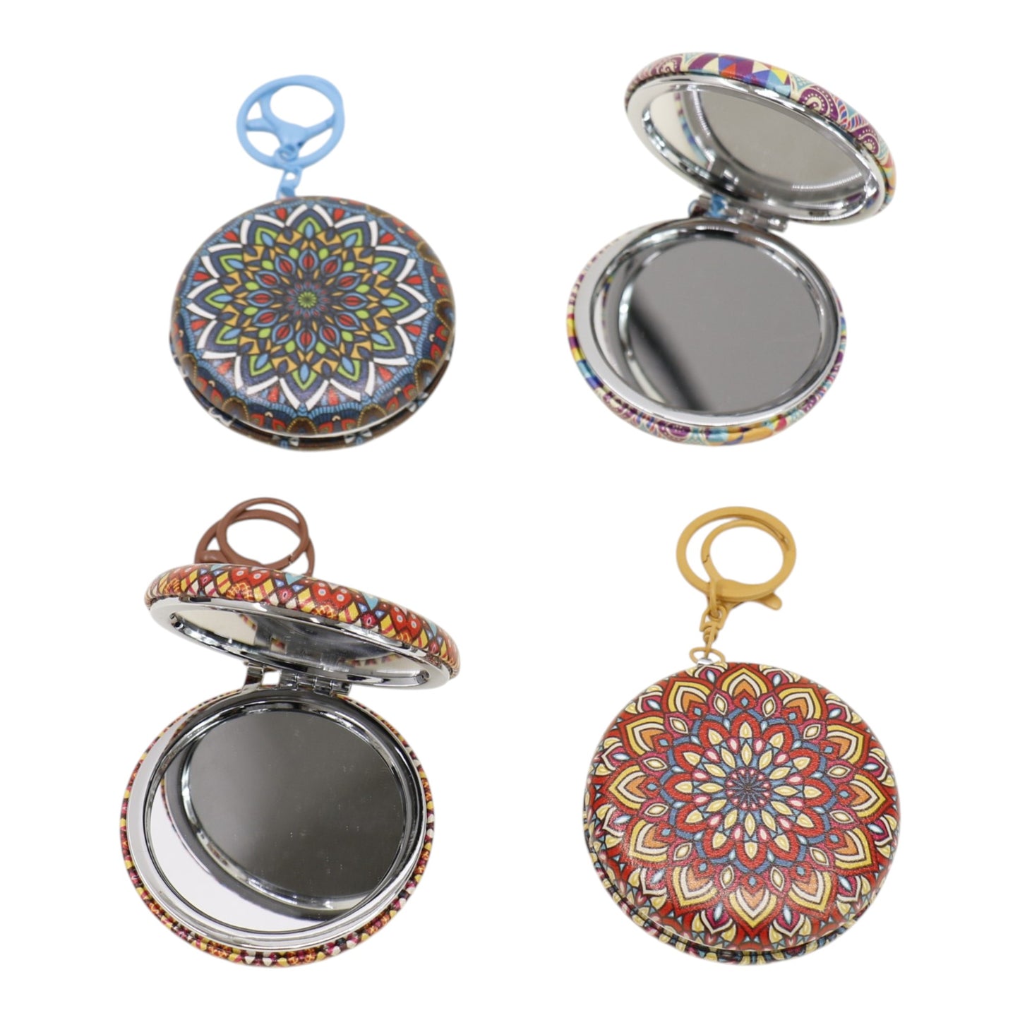 Mandala Round Mirror Key Chain JM6402-2 (12PC)