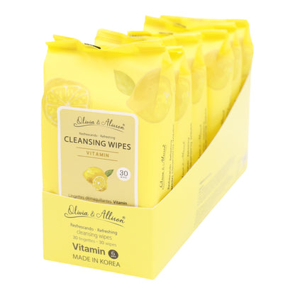 Vitamin Cleansing Makeup Remover Wipes MIT011. (6PK)